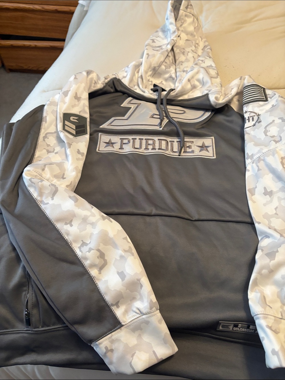 Gray & White Hooded sweatshirt